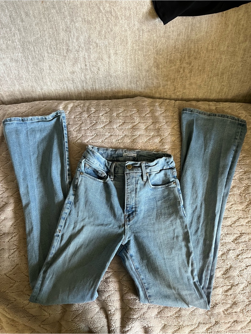 Good American Light Blue Wide Leg Jeans